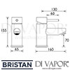 Bristan Blitz 1 Hole Bath Filler Dimensions